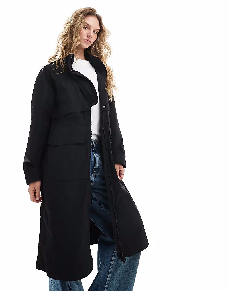 

Удлиненная куртка Barbour International Roxanne черного цвета
