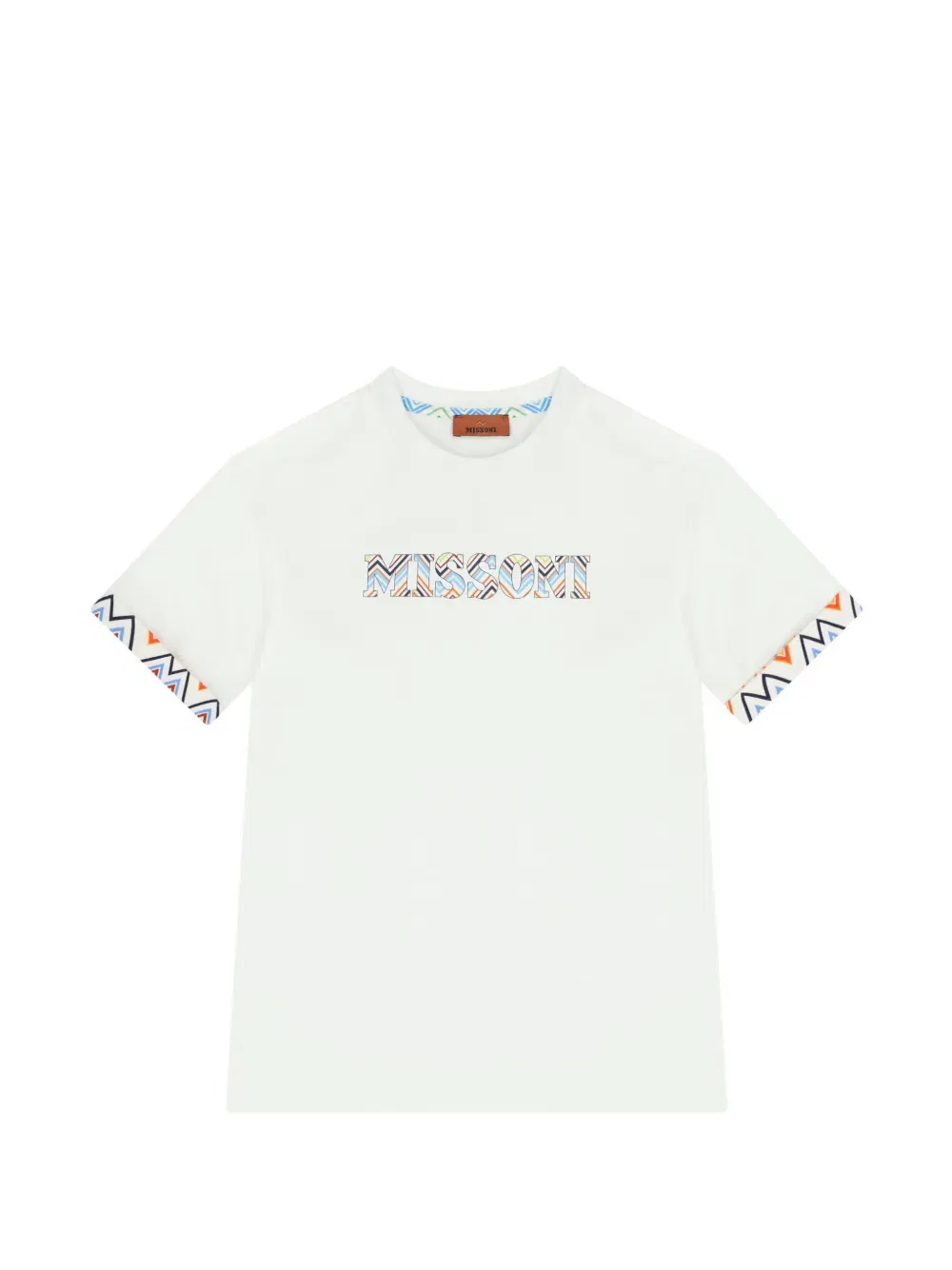 Футболка с узором и логотипом Missoni Kids, белый