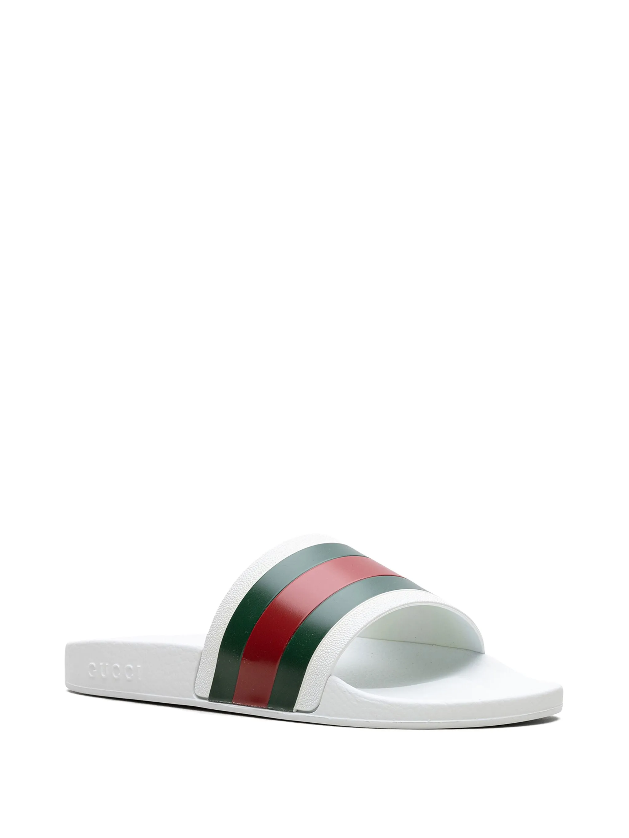Шлепанцы Pursuit 72 White/Red/Green Gucci, белый — фото 2