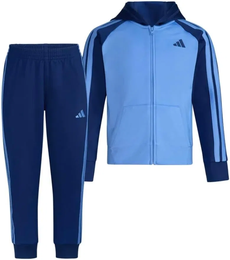 Детский спортивный костюм adidas, куртка и брюки, синий — фото 4