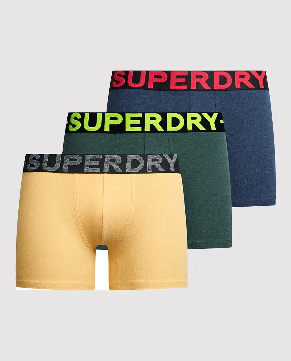 

Комплект из 3 трусов-боксеров из органического хлопка Superdry, мультиколор