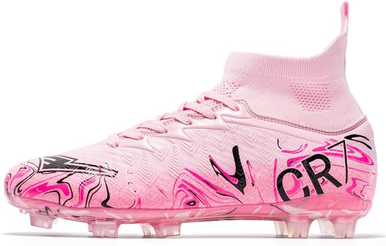 

Мужские футбольные бутсы с высоким берцем, шипованные, подходят для молодежного профессионального тренинга, игры на газоне, в зале и на улице Lhyxu, розовый