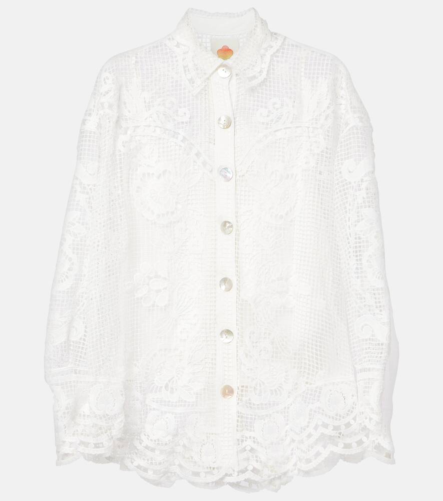 

Лебединое озеро гипюрная блузка Farm Rio, Off-White