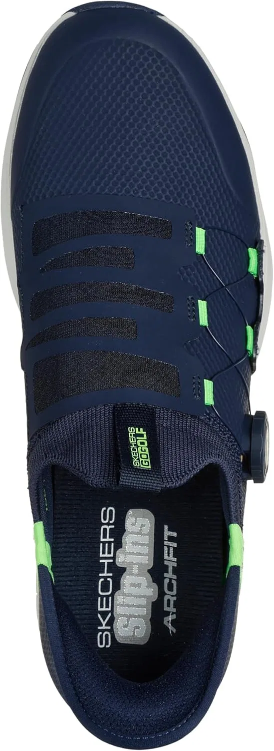 Мужские слипоны Skechers Hands-Free Go Golf Elite Vortex, Navy Blue Synthetic Textile — фото 3