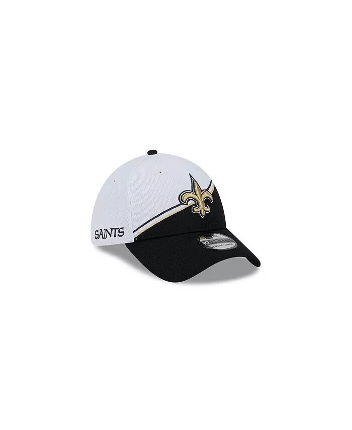 

Мужская белая, черная кепка New Orleans Saints 2023 Sideline 39THIRTY Flex Hat New Era
