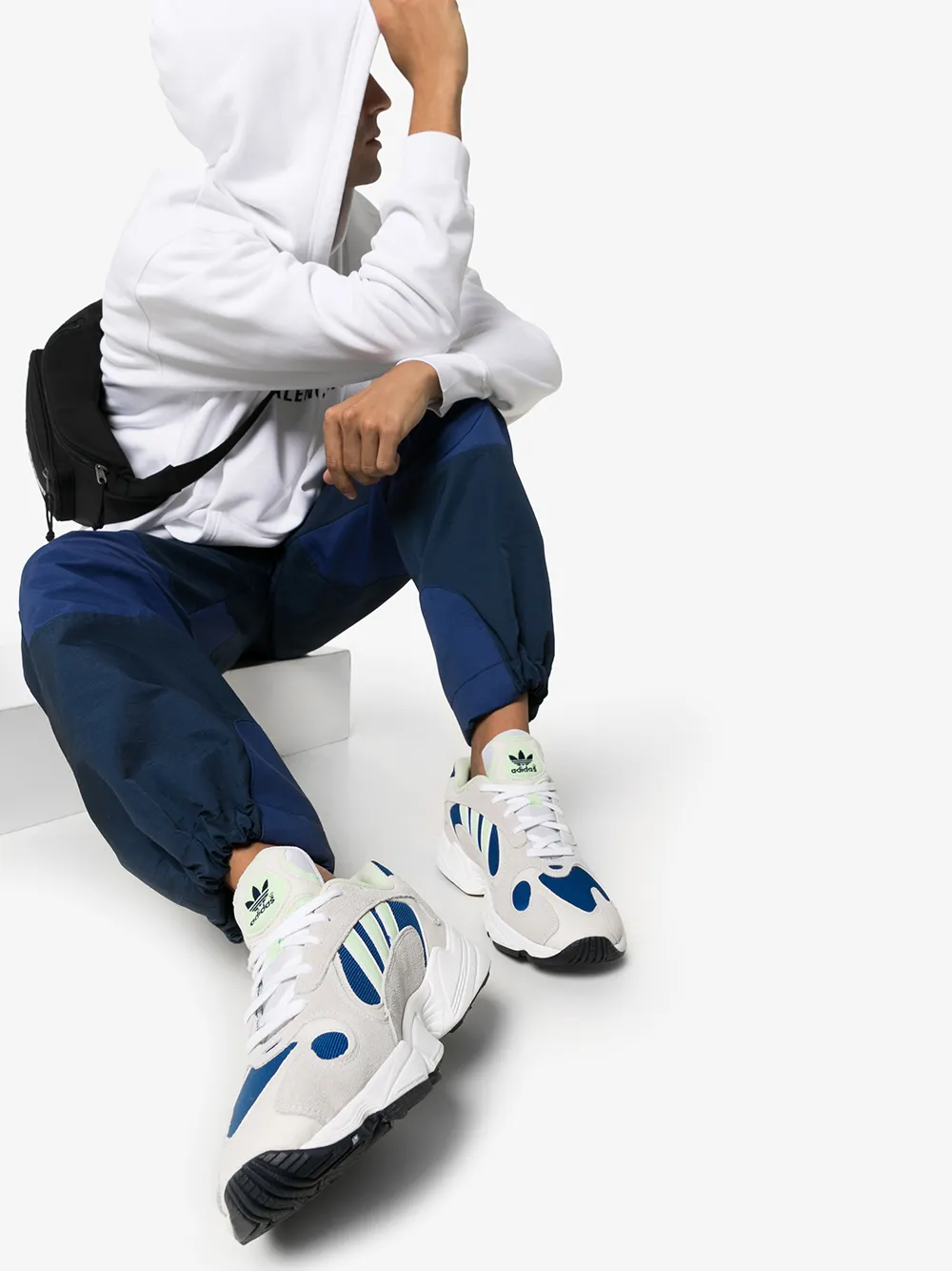Кроссовки Yung 1 в стиле колор-блок Adidas, белый — фото 2