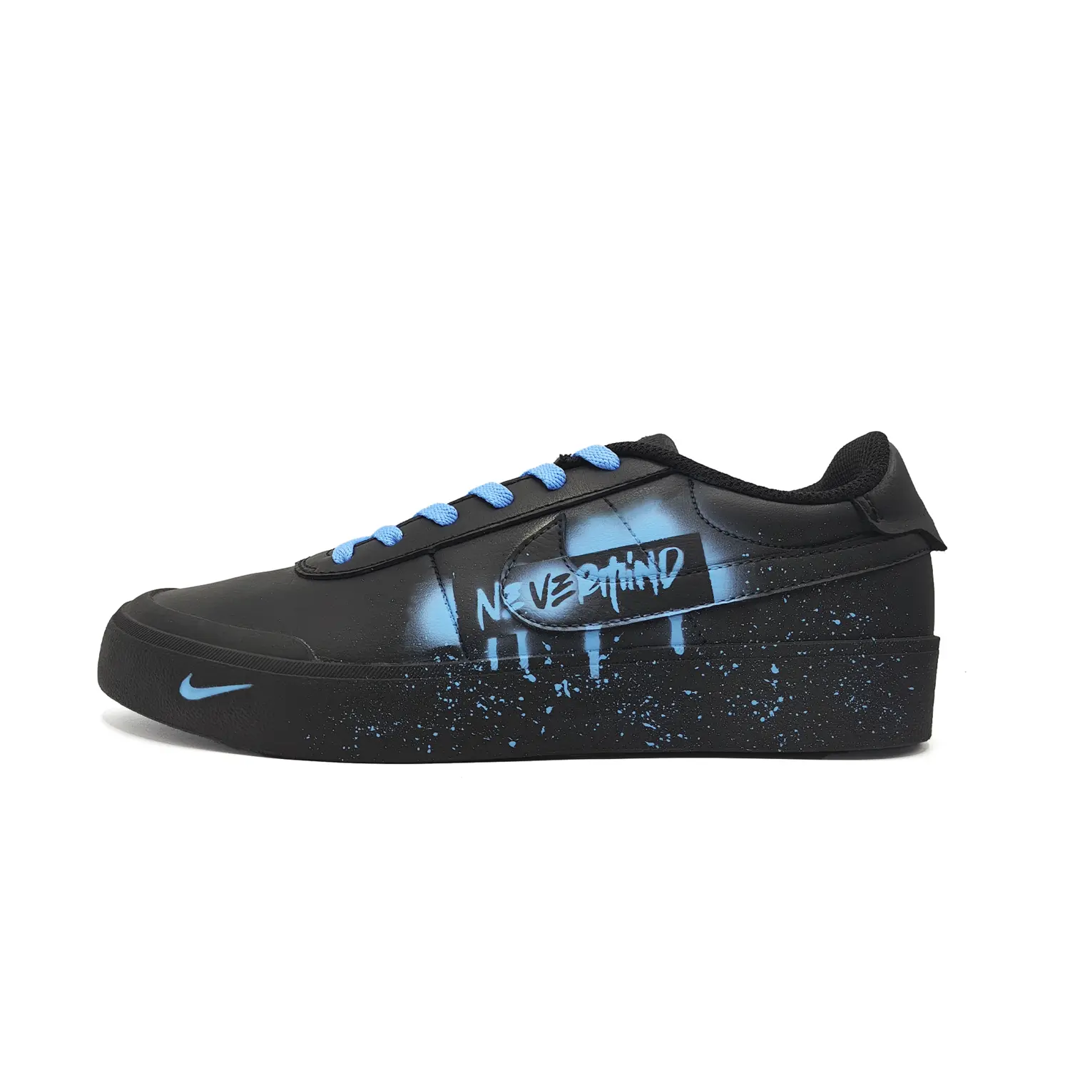

Nike Кроссовки для скейтбординга Court Shot Blue Graffiti с защитой от истирания и противоскользящей подошвой, низкие, унисекс, синие, цвет Blue