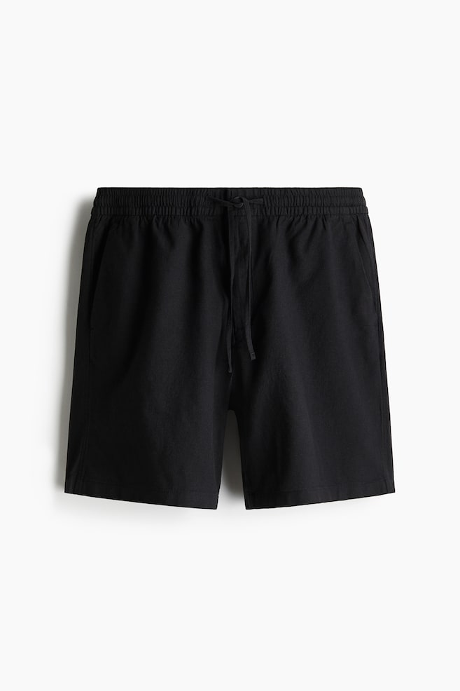

Шорты из льняной смеси, стандартного кроя H&M, черный