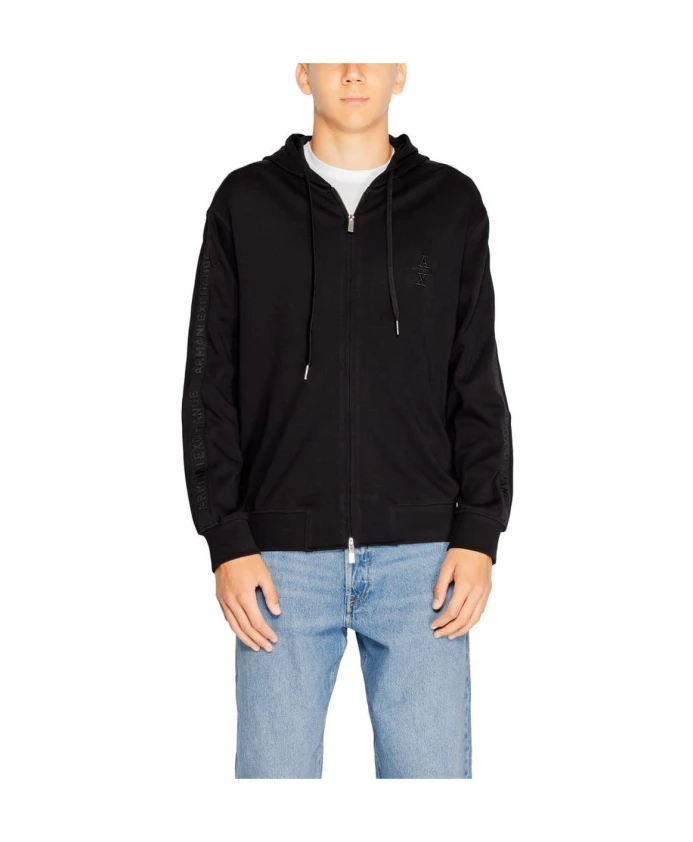 

Черная хлопковая толстовка на молнии Armani Exchange, черный