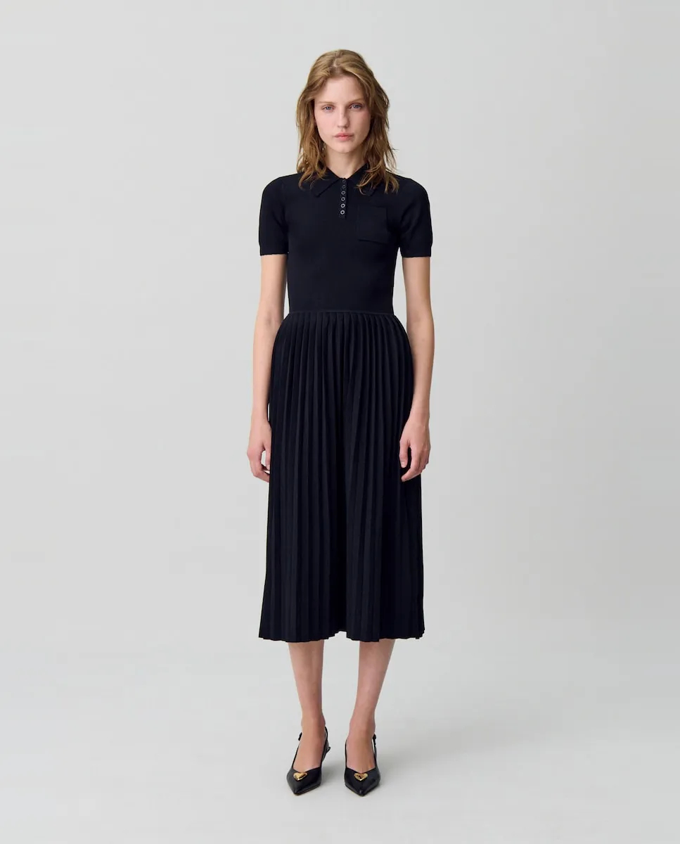 

Миди-платье из тонкого трикотажа Claudie Pierlot, черный