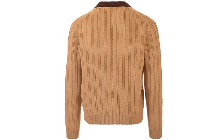 Кардиган Gucci Rib Knit Wool Cardigan With Gucci Label 'Camel' 646809-XKBQT-2668, желто-коричневый — фото 2