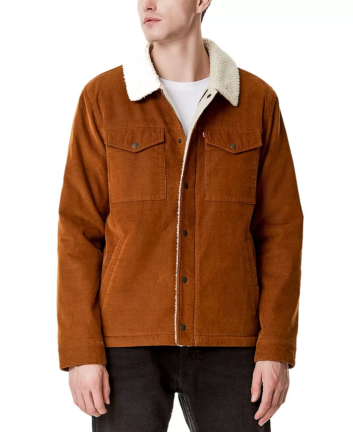 

Мужская утепленная вельветовая куртка Trucker Jacket Levi's, коричневый