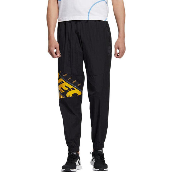 Спортивные штаны Men's adidas neo Basketball Series Alphabet Printing Lacing Bundle Feet Sports Pants/Trousers/Joggers Black, черный — фото 2