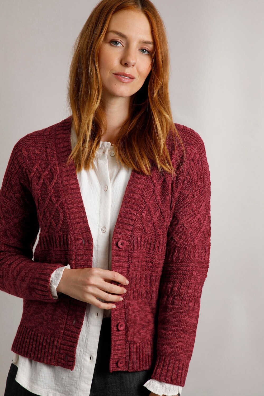 

Кардиган Amiens eco outfitter из смешанной пряжи Weird Fish, розовый