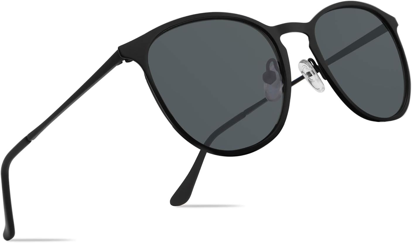 

Классические круглые солнцезащитные очки в стиле ретро с линзами UV400 и металлической оправой, для мужчин и женщин, модель FW1006 C7 FaceWear, C7 Black Frame/Gray Lens