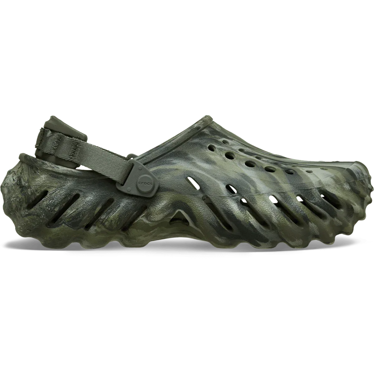 Эхо Мраморные Сабо Crocs, пыльно-оливковый/мульти