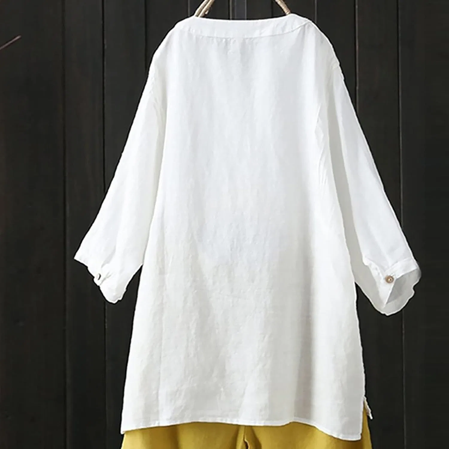 Блуза свободного кроя, Gauze Shirt, белый — фото 2