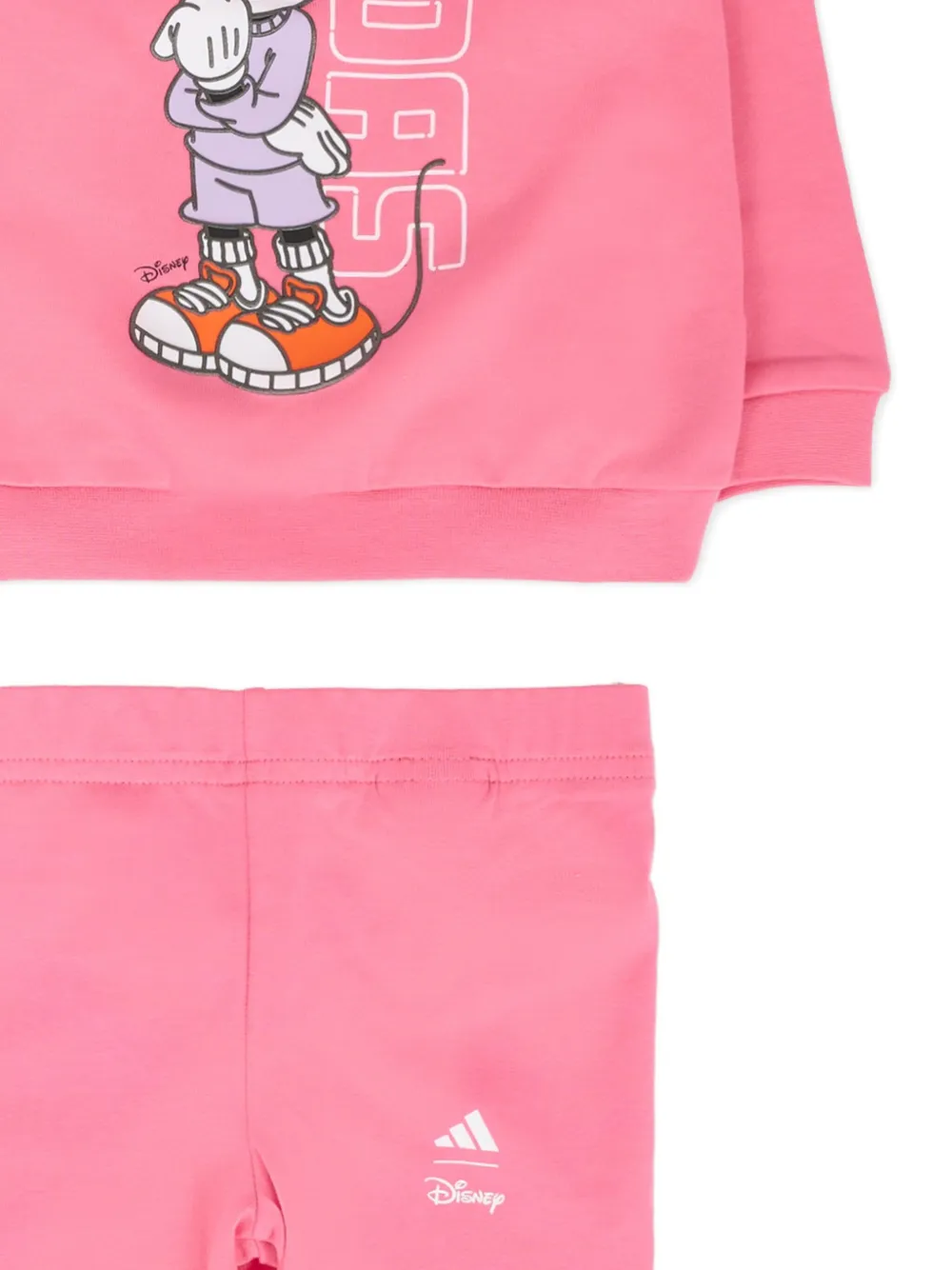 Спортивный костюм с логотипом Disney Adidas Kids, розовый — фото 3