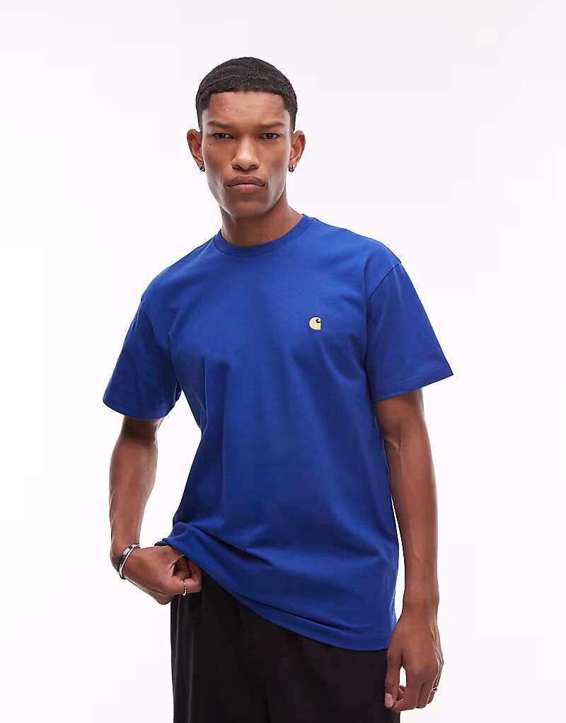 

Футболка свободного кроя Carhartt WIP chase синего цвета