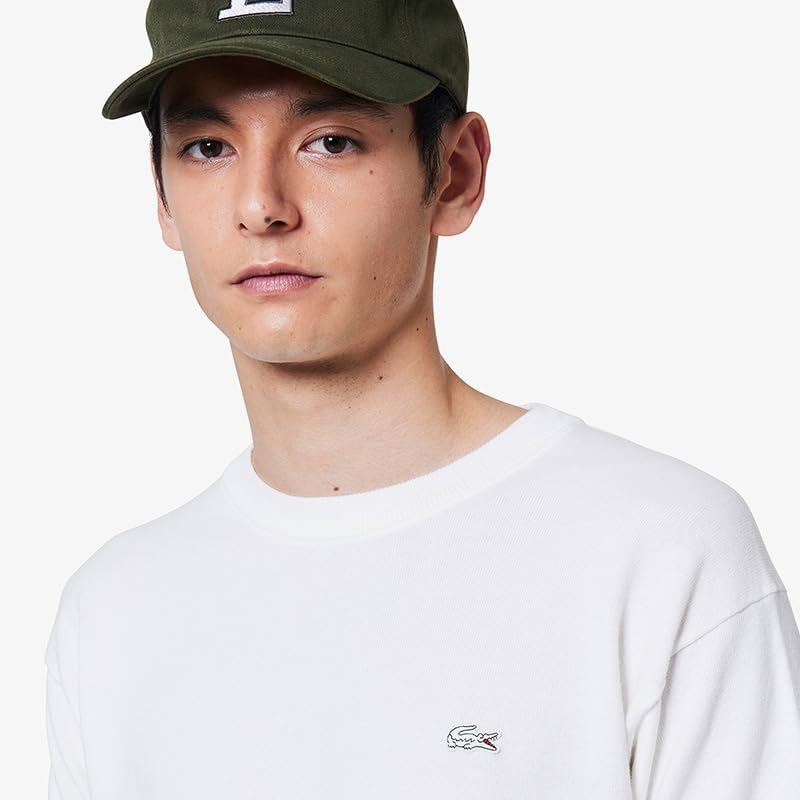 Мужская повседневная трикотажная футболка Lacoste в трехцветном меланжевом исполнении, светло-бежевый — фото 3