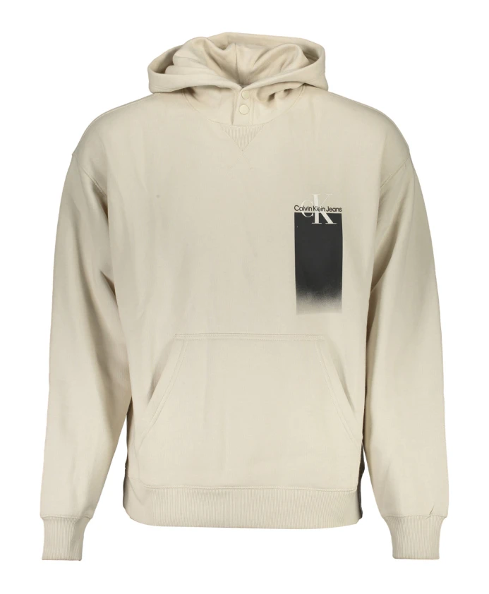 

Бежевая толстовка с длинными рукавами и принтом Calvin Klein, бежевый