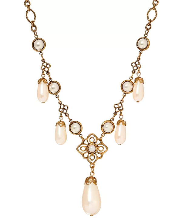 

Филигранное ожерелье из искусственного жемчуга 2028, white