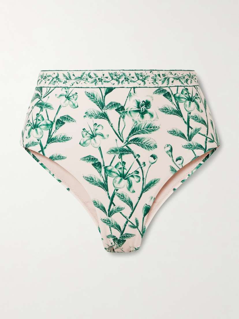 

Плавки-Бикини цвета маджента с цветочным принтом из переработанной ткани сейба Agua By Agua Bendita, зеленый