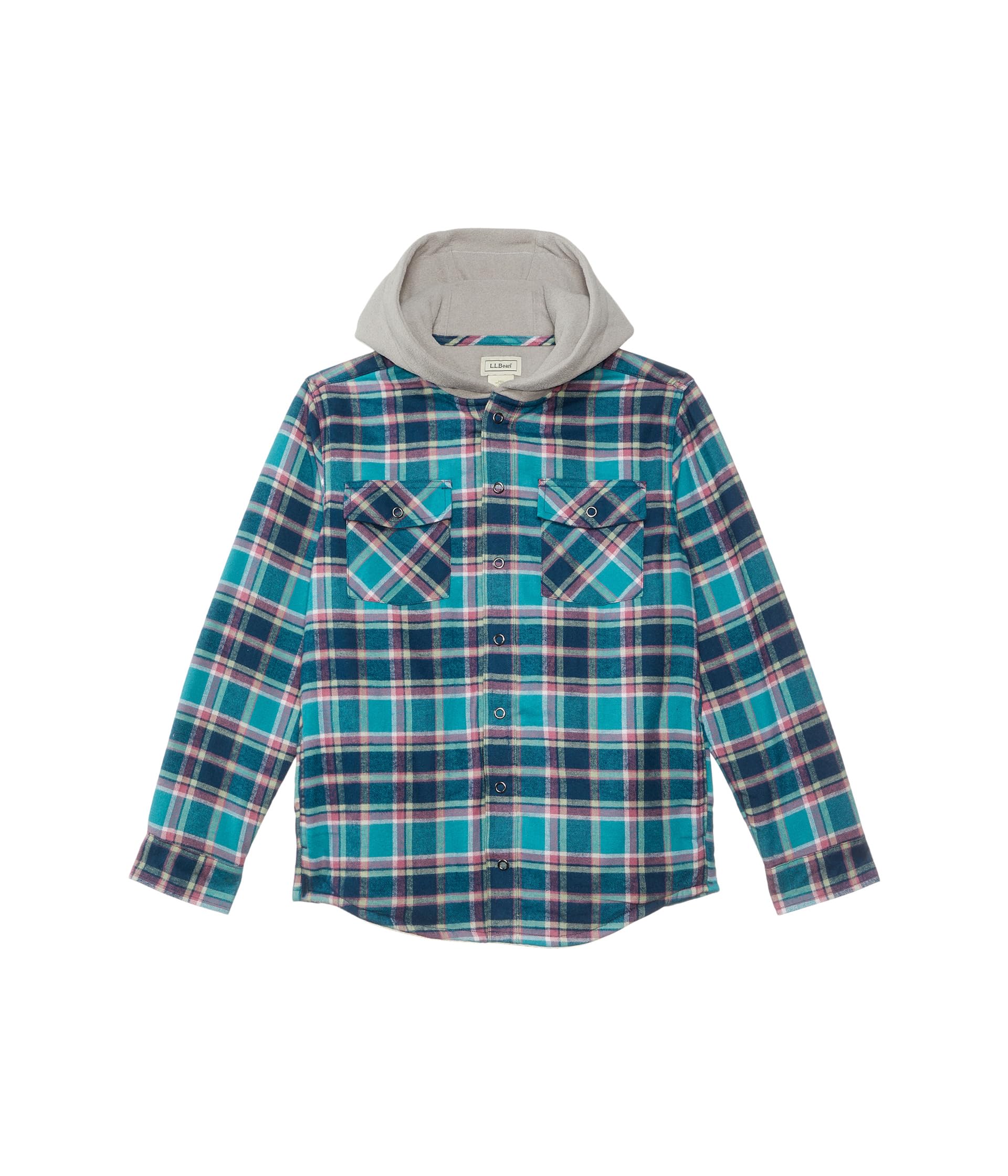 

Рубашка L.L.Bean Kid's Fleece-Lined Flannel Shirt, Hooded Plaid, цвет Blue 1