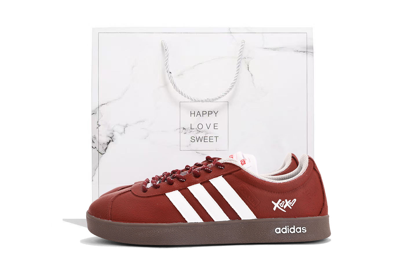 

Adidas ВЛ Корт 2.0 Универсальные устойчивые к истиранию низкие скейтбордские кроссовки унисекс красно-белые красные, цвет Red