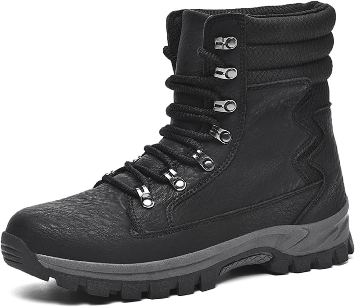 

Мужские кожаные туристические ботинки Kelibasi с шнуровкой на несколько рядов люверсов, черный