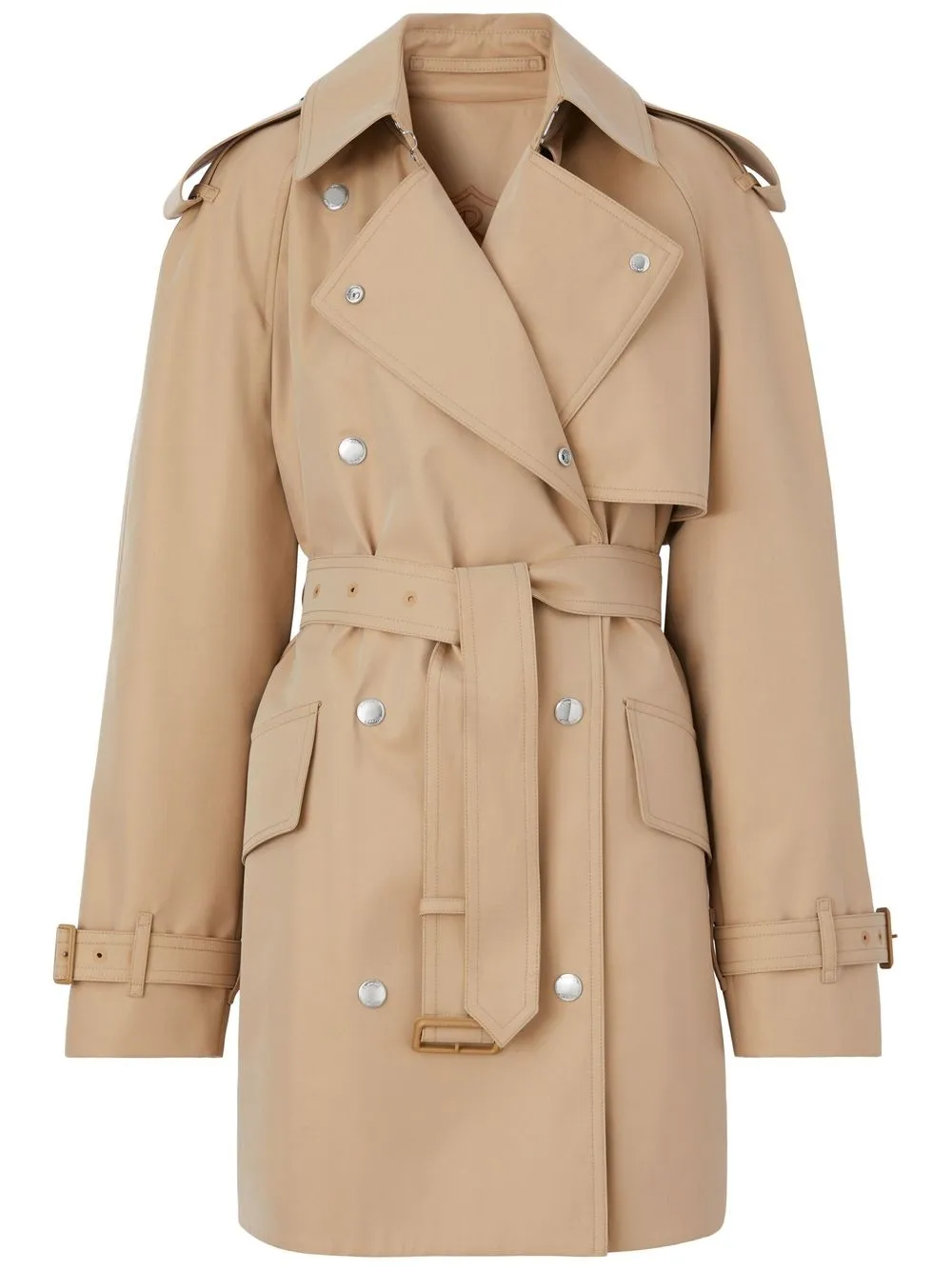 

Габардиновый тренч с поясом BURBERRY, коричневый