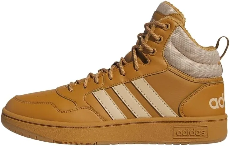 Мужские баскетбольные кроссовки Adidas Hoops 3.0 Mid Lifestyle Classic с меховой подкладкой, зимние, Mesa Magic Beige Mesa