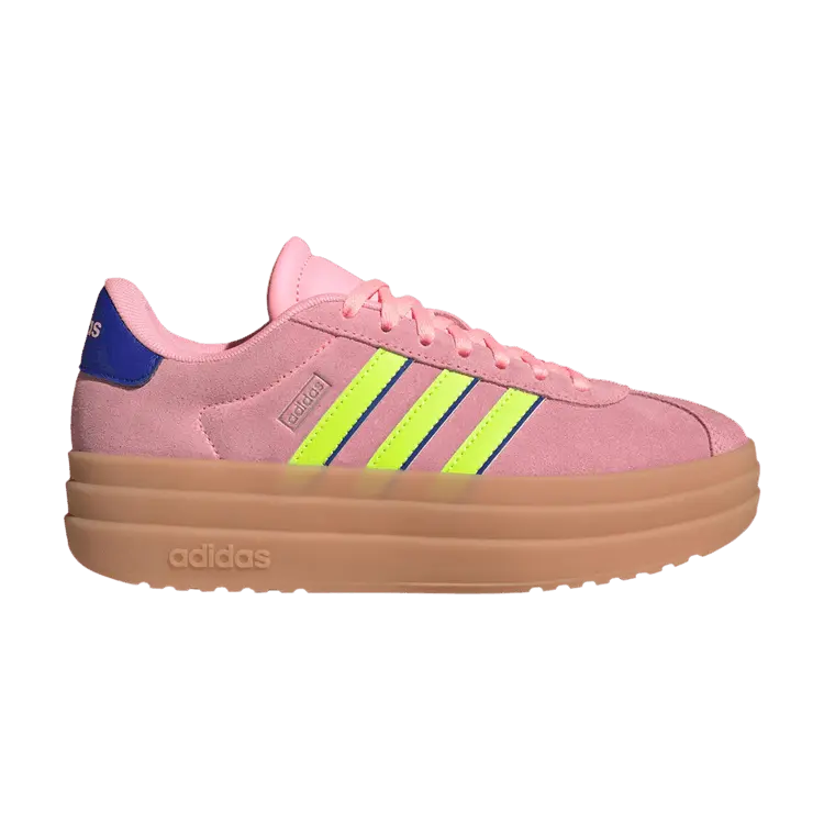 

Кроссовки adidas VL Court Bold J Pink Spark Lucid Lemon Blue, розовый