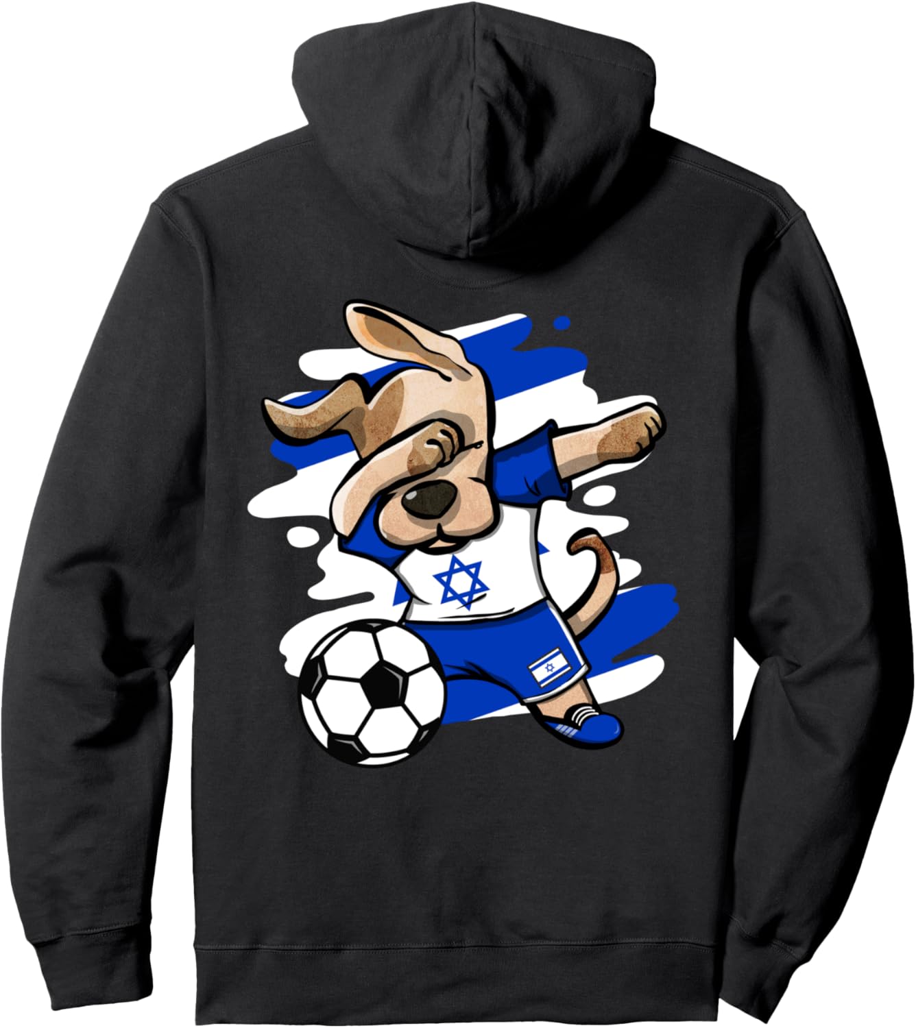 

Милая танцующая собака, футбольная команда Израиля, флаг Израиля, любитель спорта, толстовка с изображением футбольного искусства Израиля Teeisle Israel Football, черный