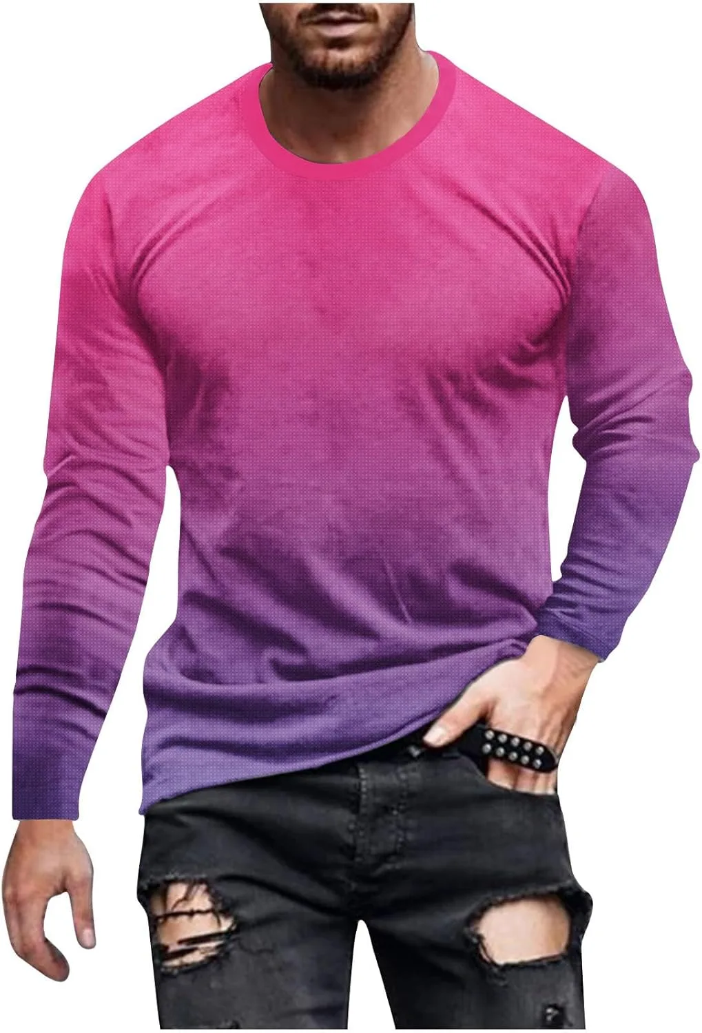 

Мужская футболка с длинным рукавом Casual Fall Crewneck