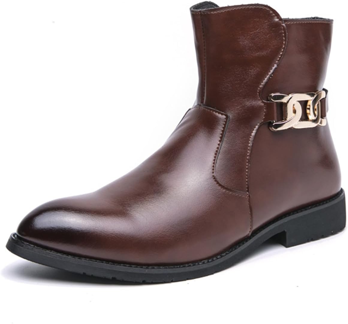 

Зимние ботинки Dacnakby из кожи, ботильоны с пряжкой, черные, противоскользящие ботинки для мужчин