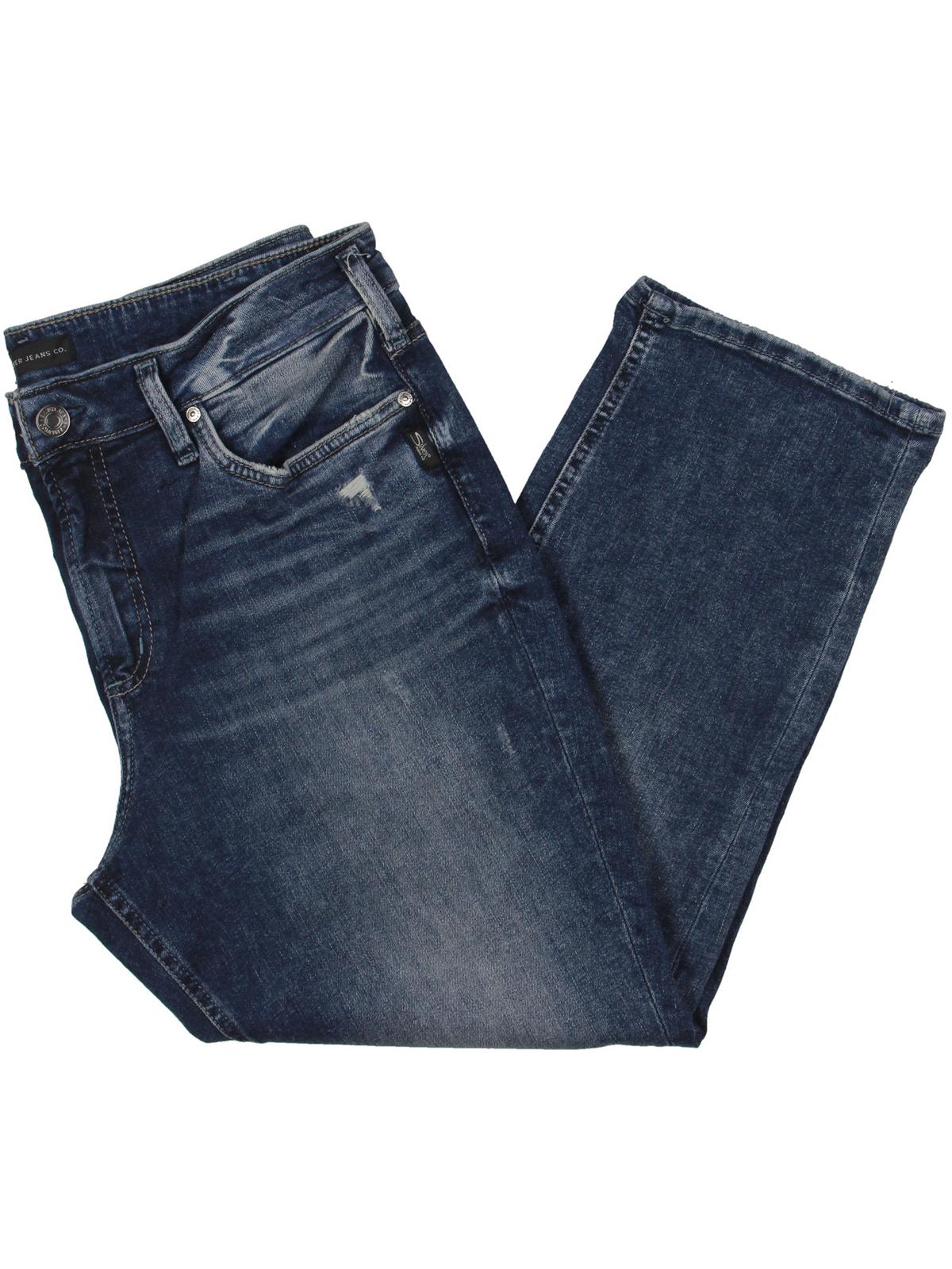 

Плюс Женские джинсы-капри средней посадки стретч Silver Jeans Co., индиго