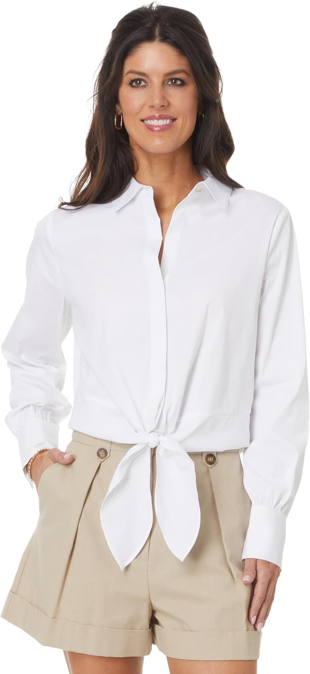 

Рубашка Lilly Pulitzer The Tie Lilly Shirt, цвет Resort White
