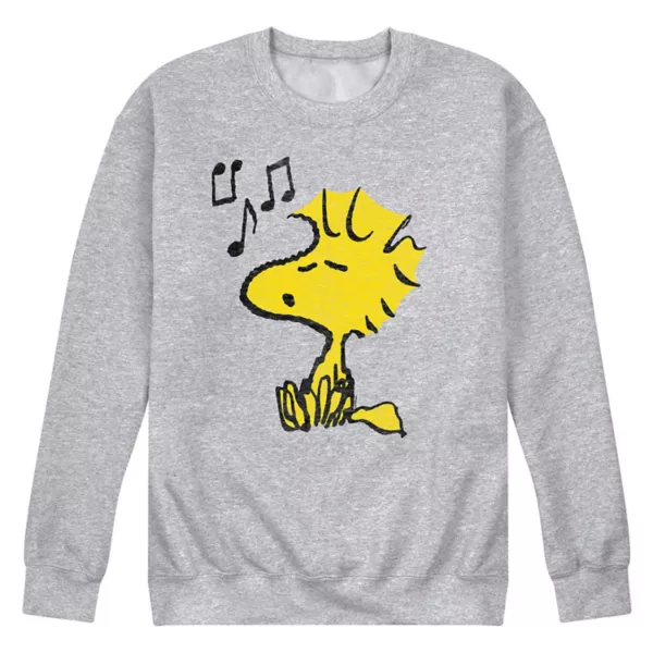 

Мужская футболка с длинным рукавом Peanuts Woodstock Singing Licensed Character, серый