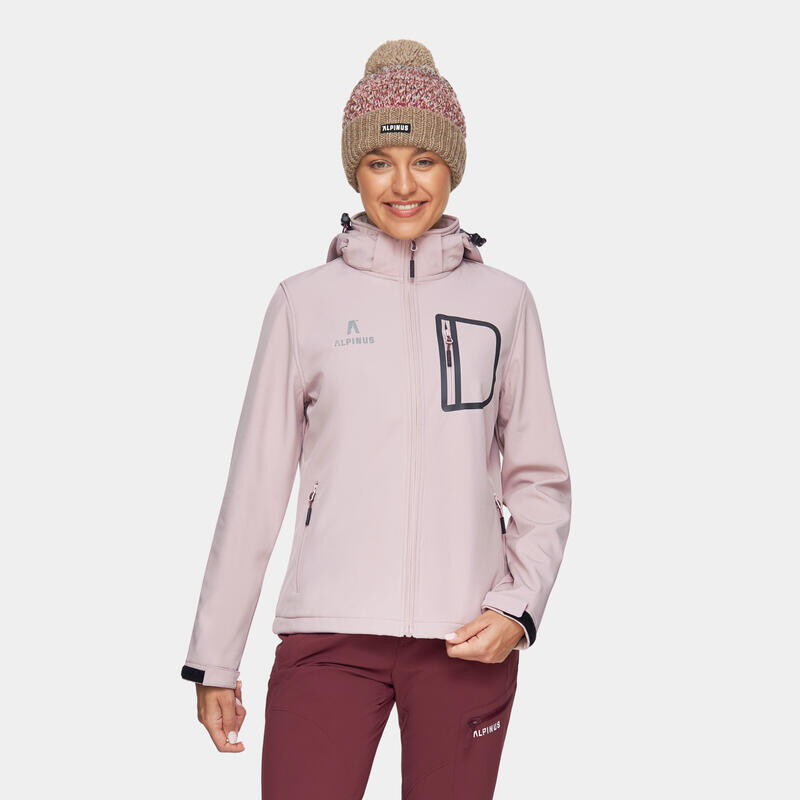 

Походная куртка женская софтшелл Alpinus Bergamo, цвет rosa