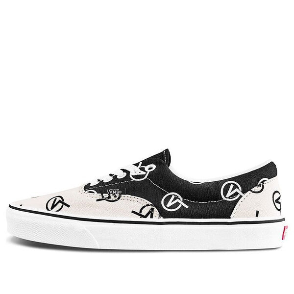 

Кроссовки era full print retro casual skate shoes black beige 'black white' Vans, черный