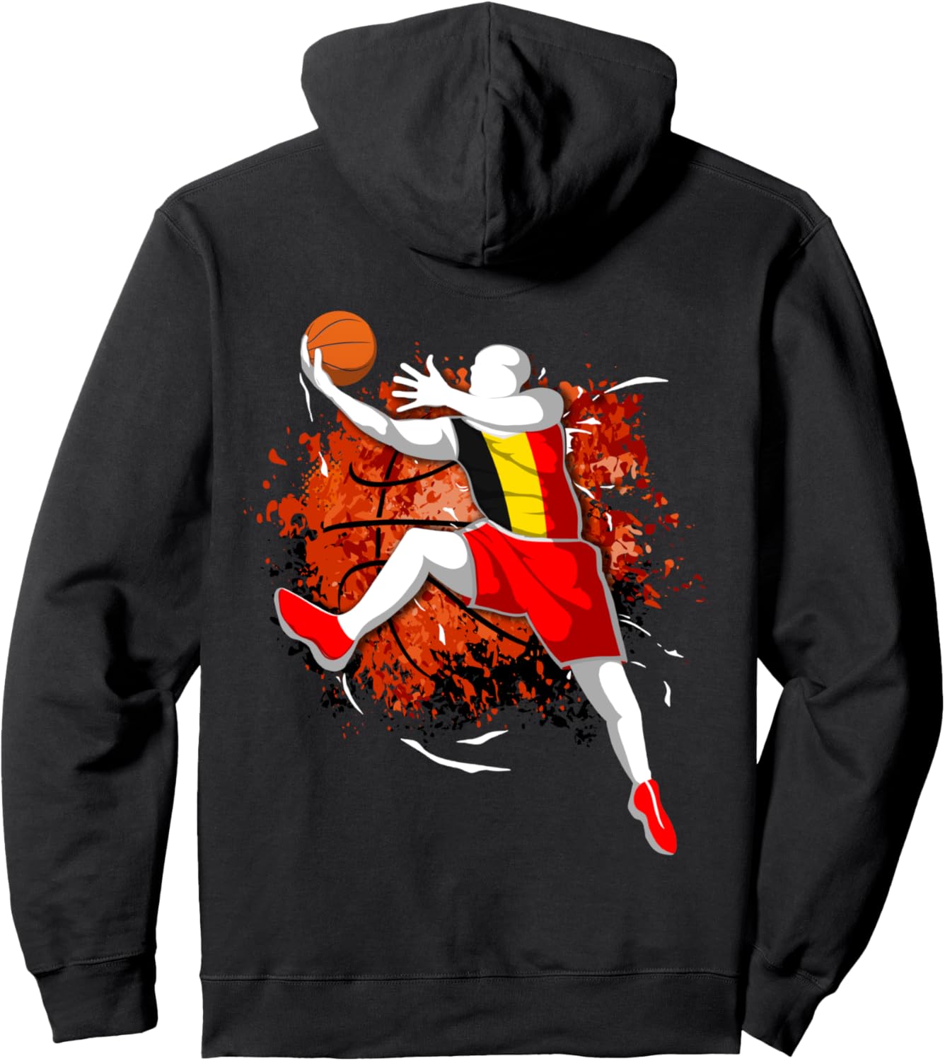 

Толстовка для любителей баскетбола Бельгии - сборная Бельгии по баскетболу, флаг Бельгии - для любителей спорта Teeisle Belgium Basketball, черный