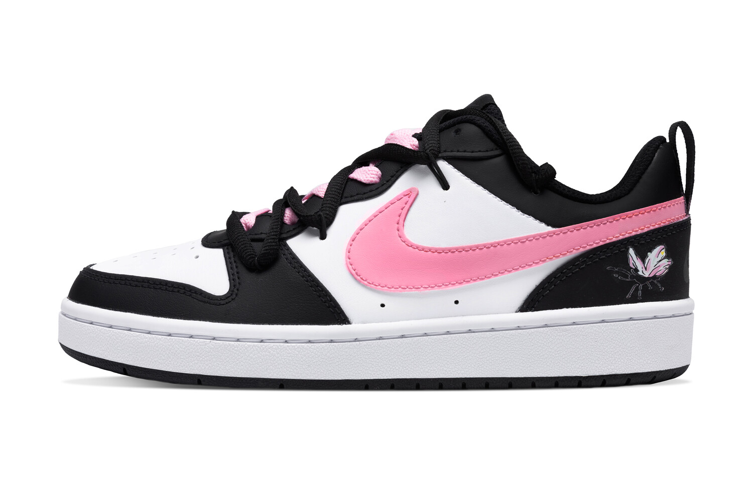 

Кроссовки Nike Court Borough Skateboarding Shoes Women's Low-top Core Black / Cloud White / Team Shock Pink 2, черный
