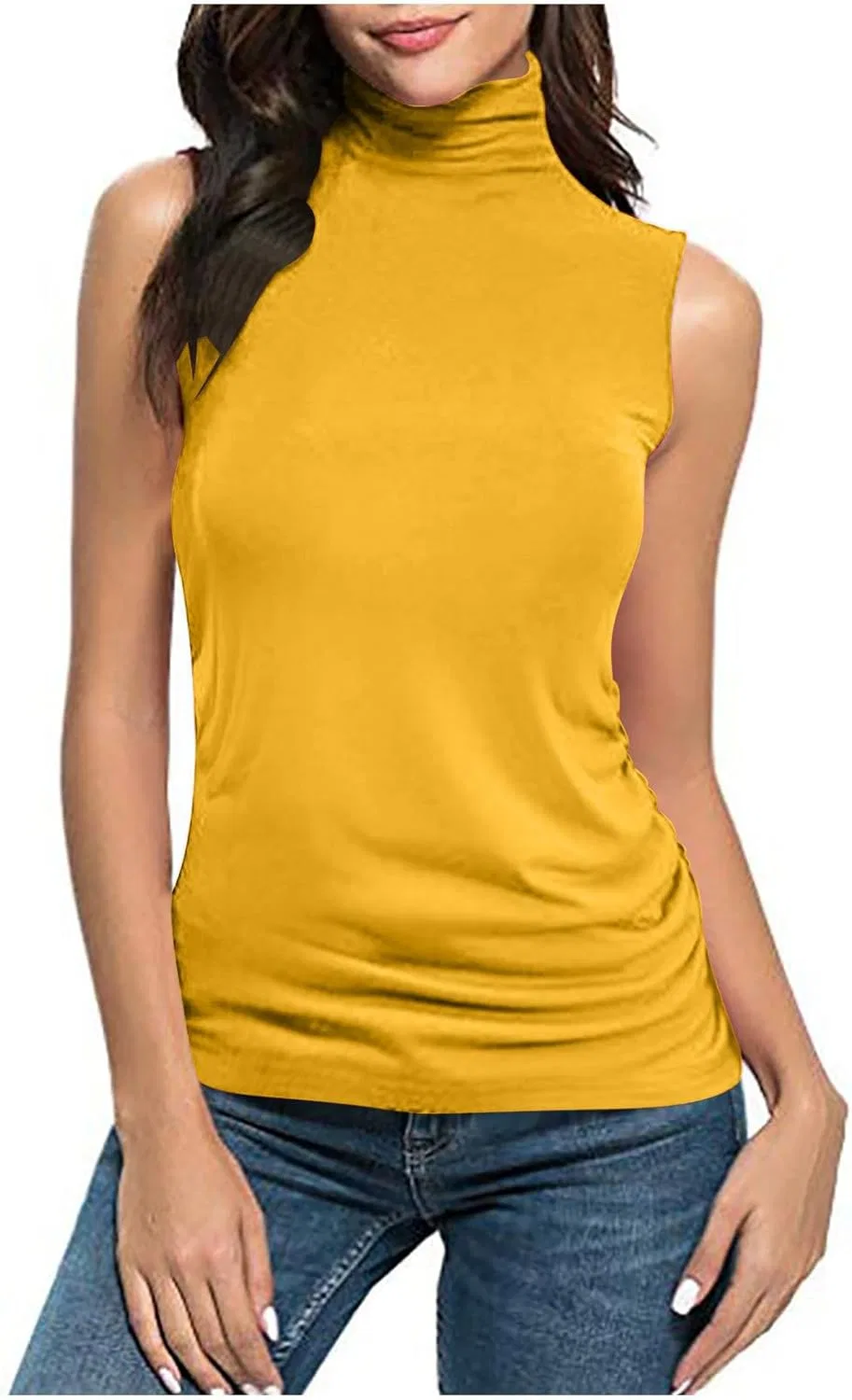 Женский топ без рукавов облегающий, Generic, 02-yellow