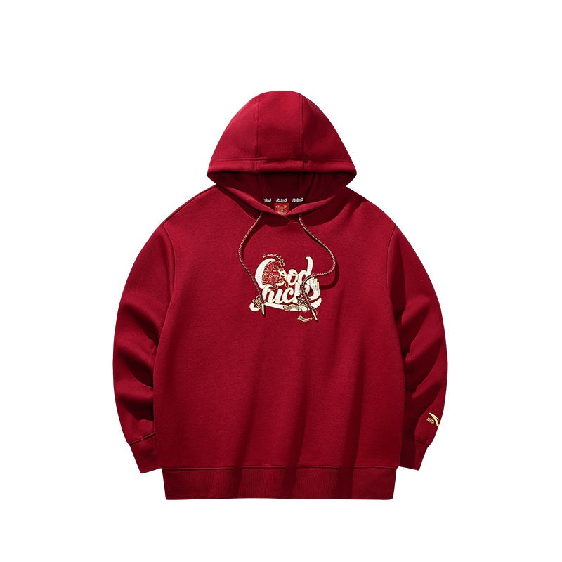 

Anta Женская толстовка с капюшоном, ярко-красного цвета, средней толщины