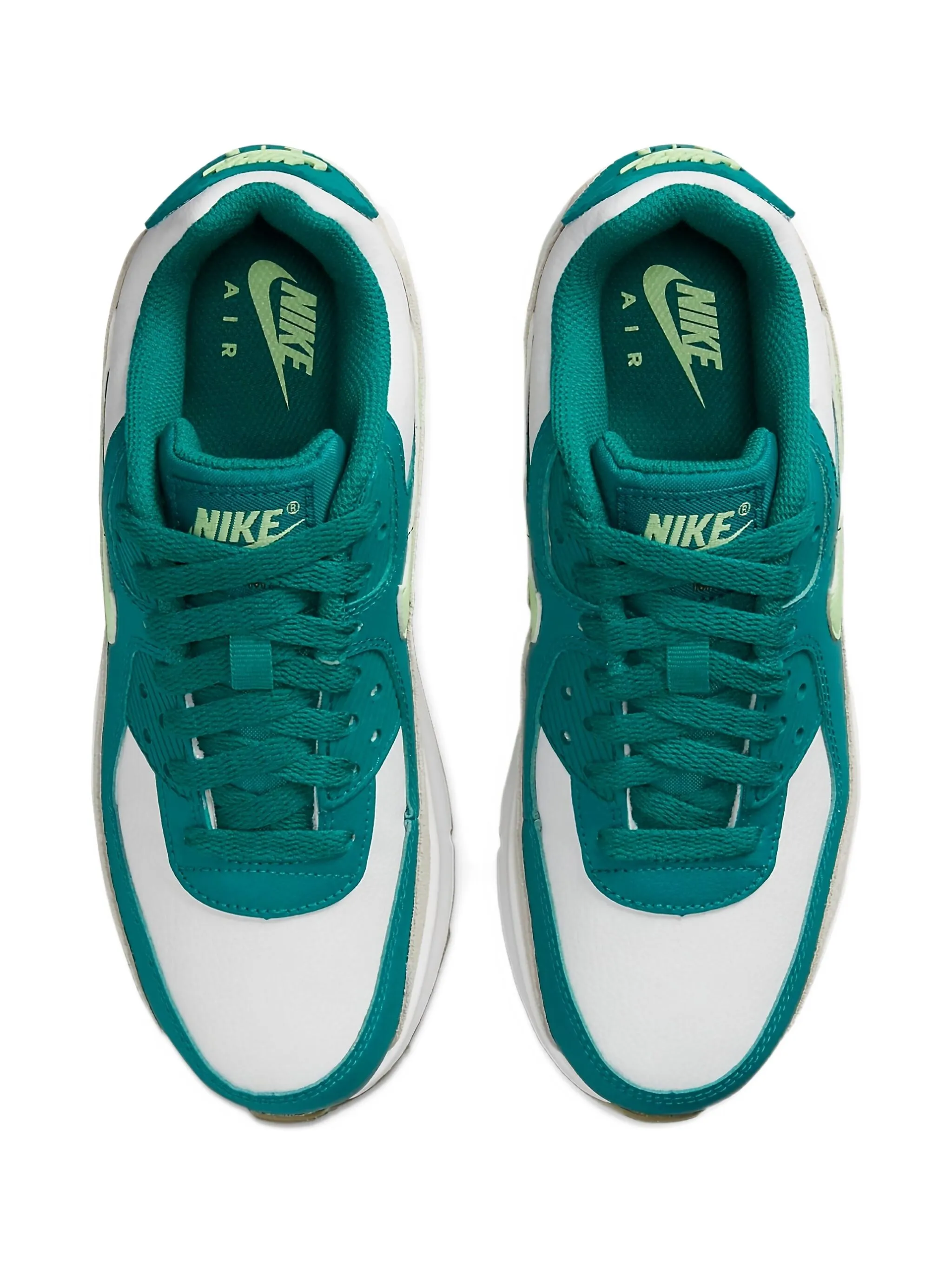 Кроссовки Air Max 90 LTR Bright Spruce/Barely Volt Nike Kids, белый — фото 3