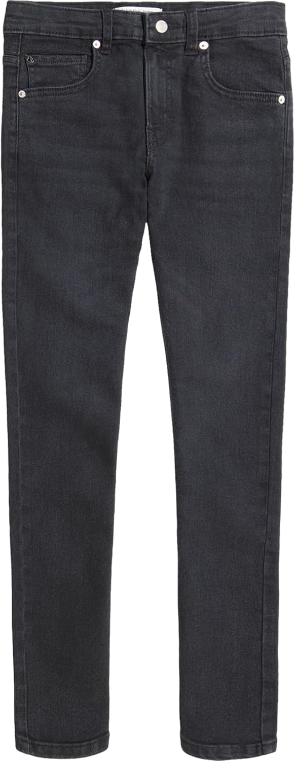 

Джинсы Calvin Klein для мальчиков скинни-кроя из эластичного денима, 5 карманов, застежка на молнию и пуговицы, Asphalt