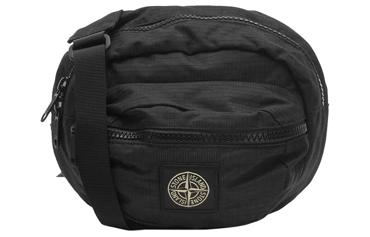 

STONE ISLAND Нейлоновый поясной рюкзак мужской черный, Black