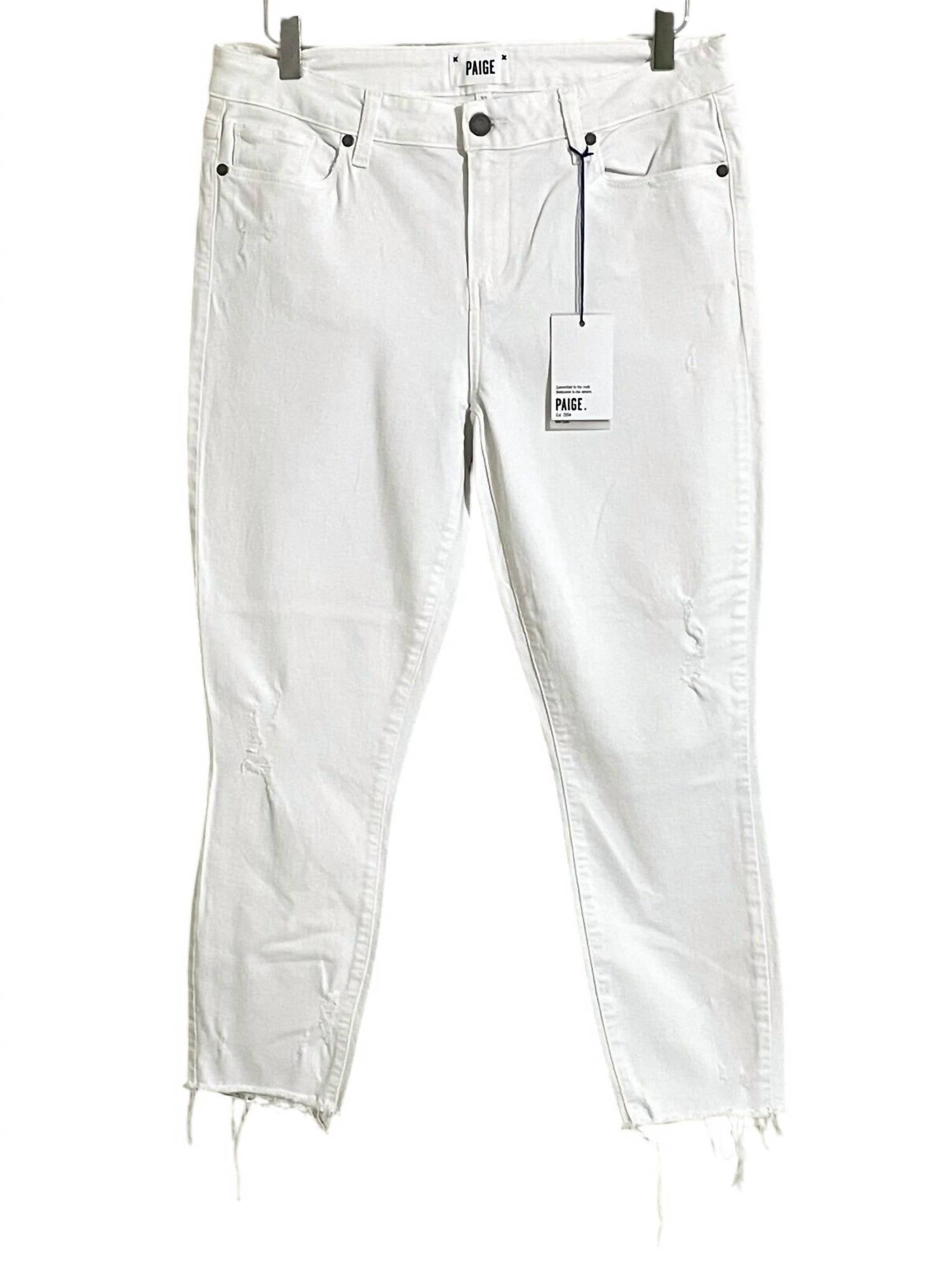 

Женские джинсы Verdugo Crop Skinny Stretch в белом цвете Paige