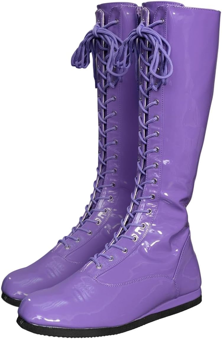 

Кроссовки для профессионального рестлинга ACE SHOCK для мужчин, костюм супергероя, хэллоуинский косплей с каблуком, фиолетовый